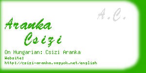 aranka csizi business card